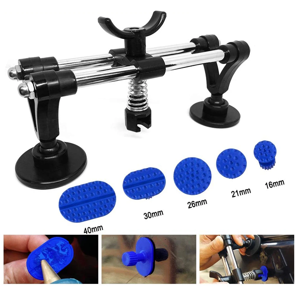 

Auto Dent Puller Kit Auto Body Repair Tool Kit Dent Puller with Double Pole Bridge for Car Ding Hail Dent Removal