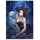 5D Хэллоуин ведьма череп DIY алмазная живопись вышивка рисунок рукоделие подарок полная Алмазная мозаика вышивка крестиком Декор GG4905