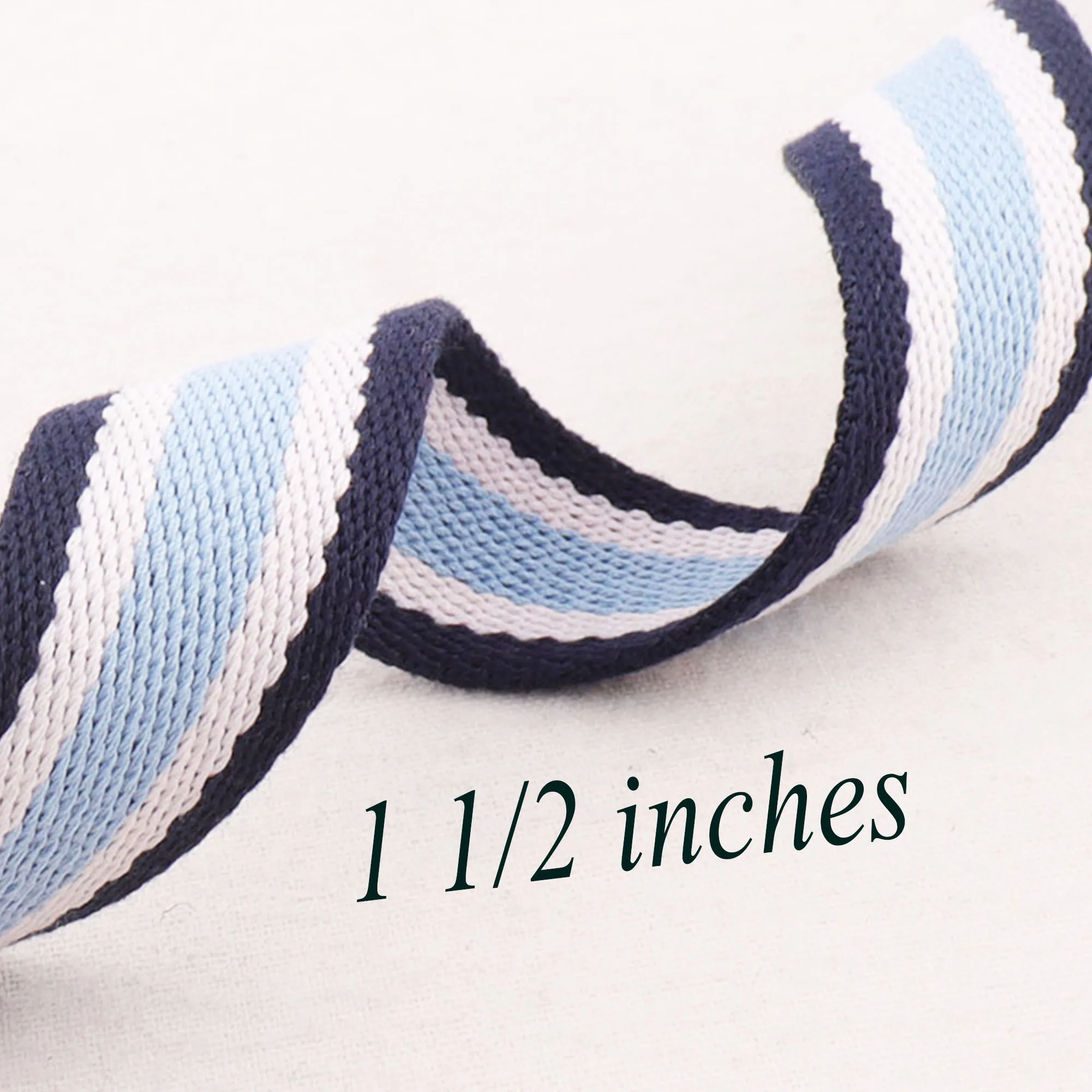 Тяжелая сумка из твила с тканевыми лентами 1 1/2 дюйма сине белые полосатые сумки