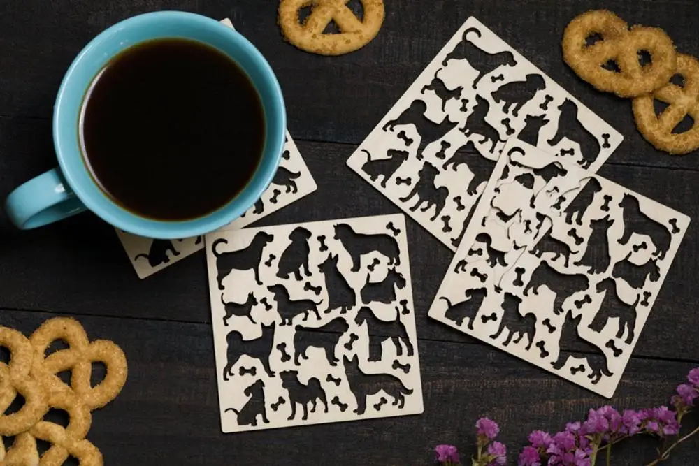 Подставки для собак забавные бирдекели современные подставки лазерной резки