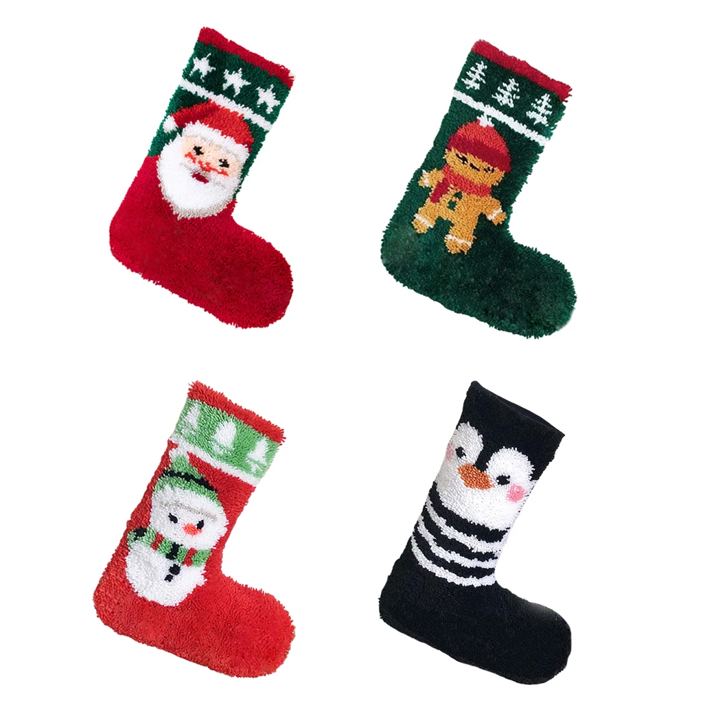 

Creative Latch Hook Kits Christmas Sock Design Rug Carpet Making