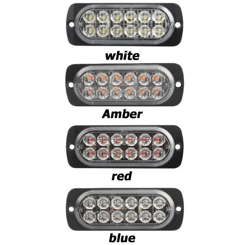 

New 12V 12W 12LED Light ABS Waterproof Car Side Marker Indicator Turn Signal Decorative Lamp Rear Light Black Universal Brighter