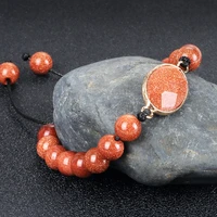 handmade natural stone adjustable beads bracelets elastic braided string bangle yoga bohemia fashion jewelry for women men gifts