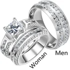 Мужские и женские модные Романтические циркониевые свадебные кольца принцессы в подарок