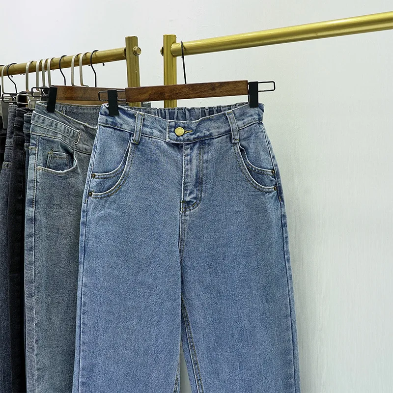 Винтажные джинсовые штаны-шаровары с высокой талией и неровным поясом новые