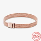 Браслет из серебра 925 пробы, со сверкающим сетчатым браслетом, с несколькими змеями, с подвесками, подарок для женщин