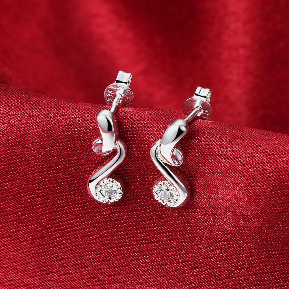 

925 стерлингового серебра серьги для женщин Циркон бриллиант серьги-гвоздики женские уличные все-матч ювелирные изделия для девочек тонкие ...