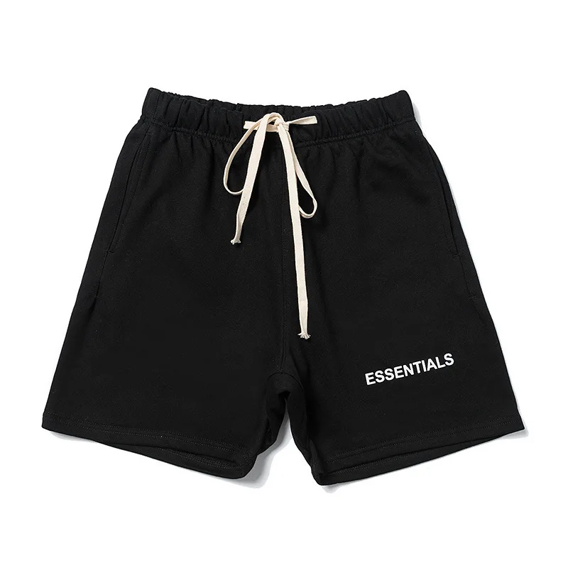 

Summer Men Essentials Short 100% 1:1 Cotton elastic Lace-up Shorts Sweatshorts Men's Hip hop Loose Sports Essentials Short Pants