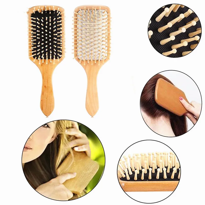 Новинка 2021 деревянная деталь 3 цвета Антистатическая щетка для укладки волос