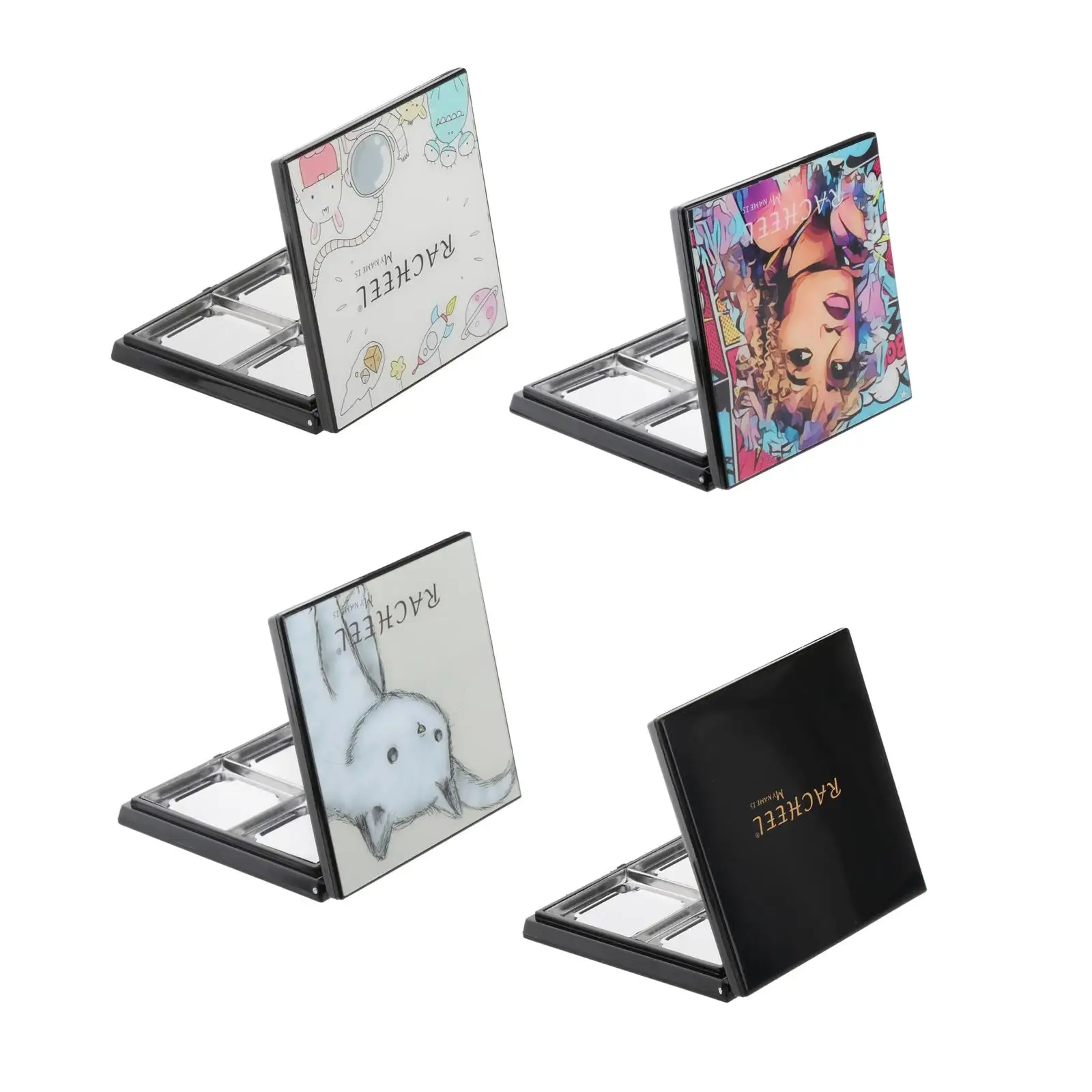 

4Grids Empty DIY Makeup Eyeshadow Storage Tray w/ Mirror for Women Girls