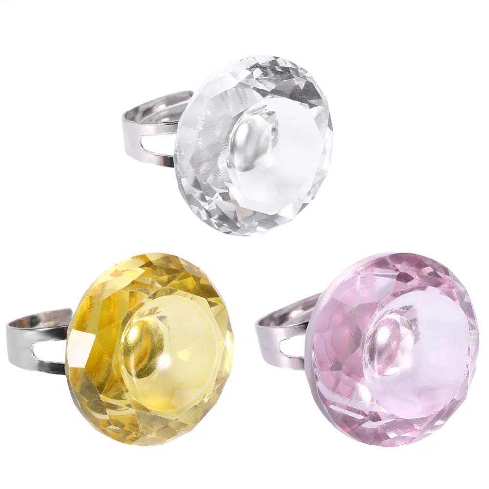 3 цвета неодноразовые акриловые Кристальные татуировки пигментные кольца чашки