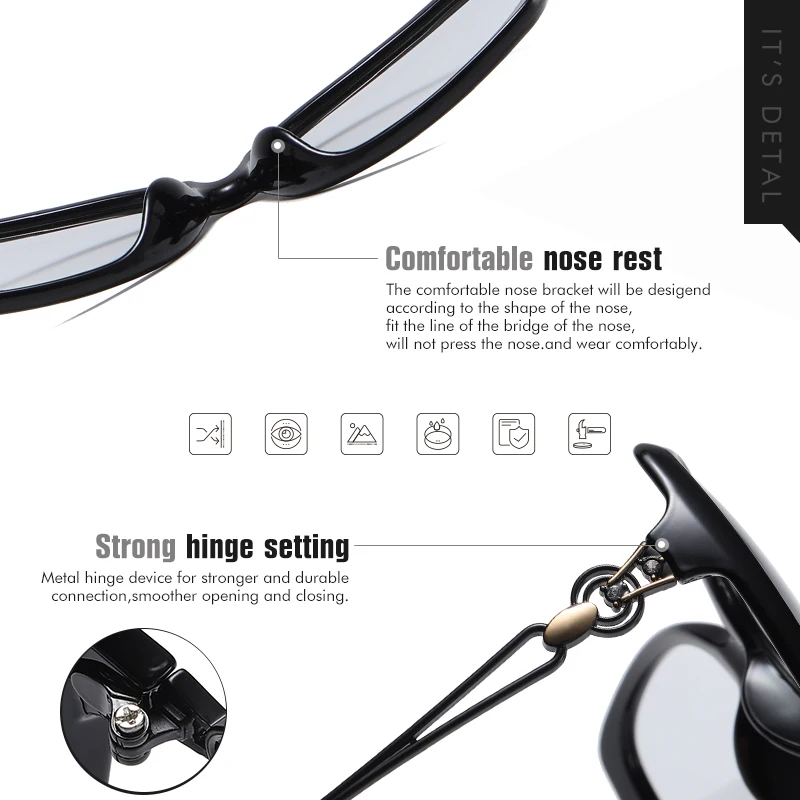 Женские солнцезащитные очки-Хамелеон LIOUMO большие поляризационные фотохромные