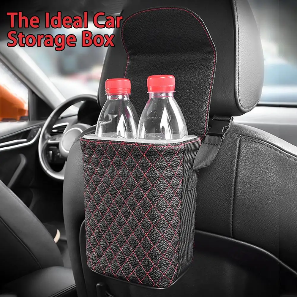 

Car Trash Bin Multifunctional Car Storage Box Double-layer design Mini Hanging Trash Case Car Accessories