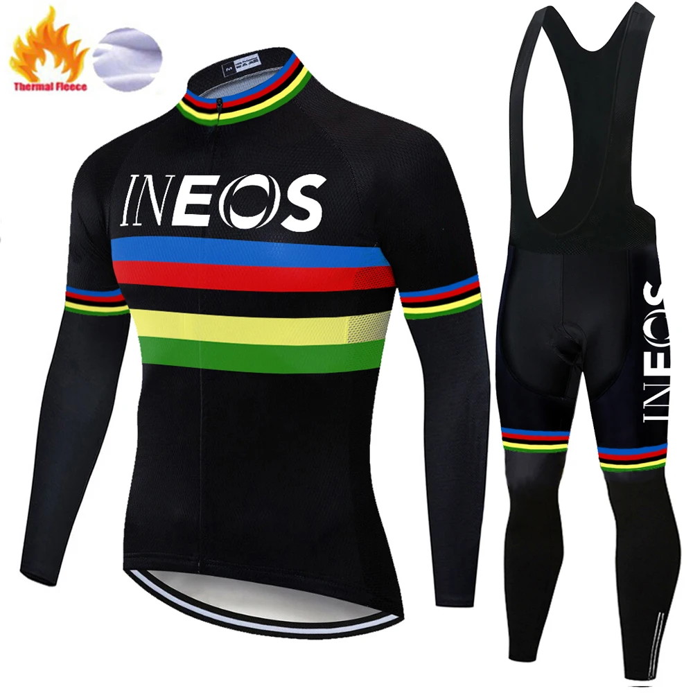 Новинка белая команда ineos 2020 Зимняя Теплая Флисовая веломайка зимние штаны гелевые подушечки одежда для