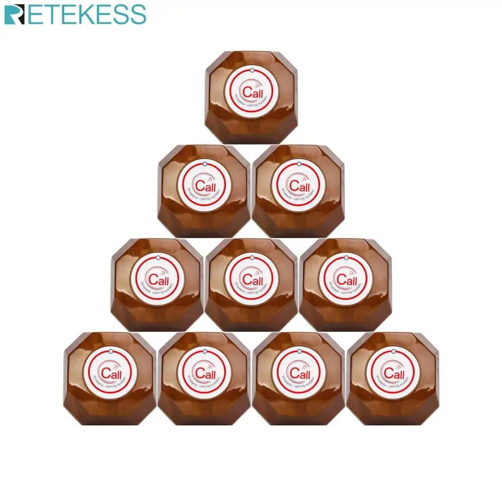 

Retekess 10pcs T133 433MHz Call Button Transmitter for Wireless Waiter Calling System Restaurant Kitchen Equipment F9426