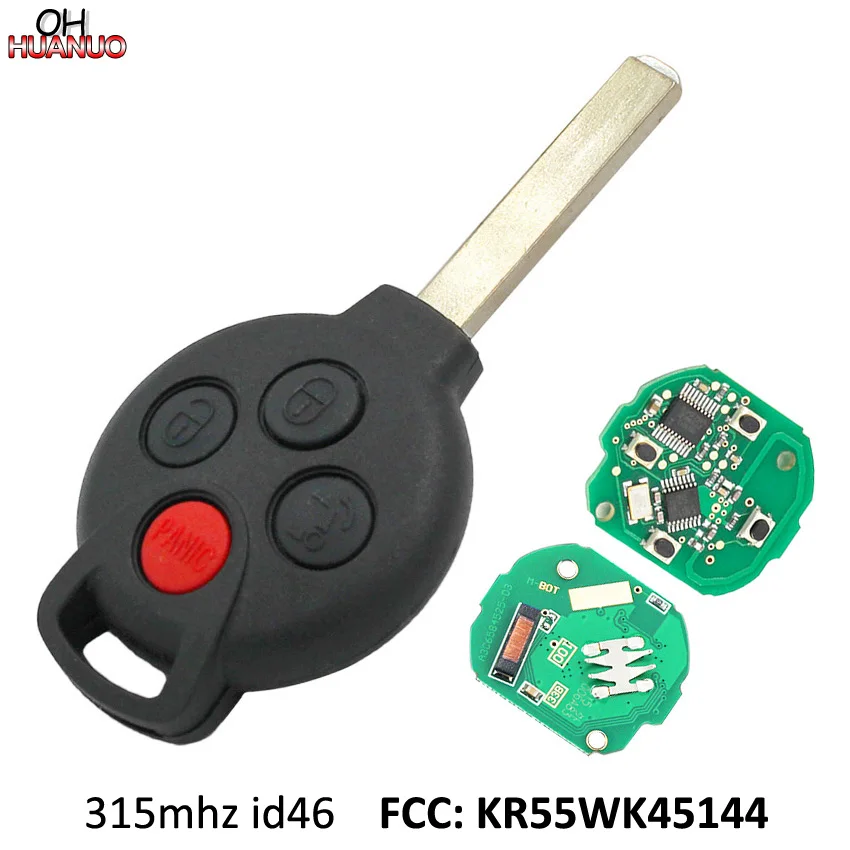 3 + 1/4 кнопок Φ 315 МГц id46 чип для Benz Smart Fortwo 2005 2015 FCC ID: KR55WK45144|buttons buttons|button 4button remote |