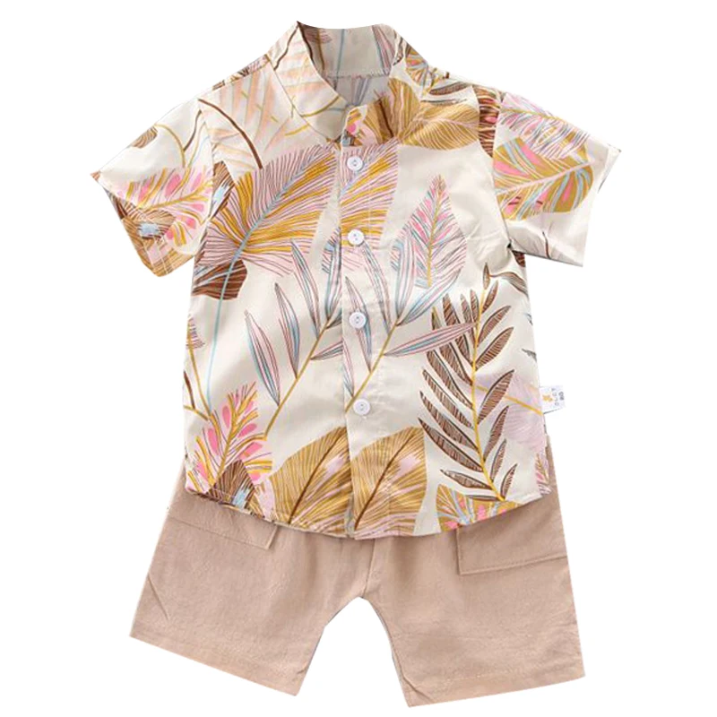 2021 new children's clothing birthday Summer Boys' printed boys' cotton long sleeve 2-piece shirt + pants 01234 years old |