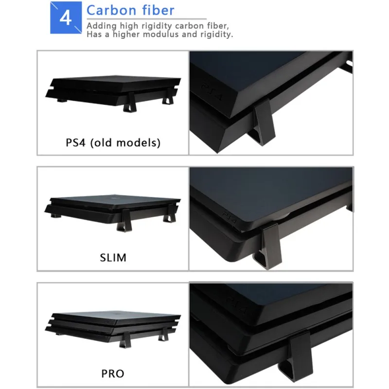 PS4 BLACK Нескользящая дизайнерская светящаяся зеленая основа для sony PS4/Slim/Pro Host охлаждающая подставка горизонтальная версия кронштейн игровые аксессуары - Цвет: PS4 BLACK