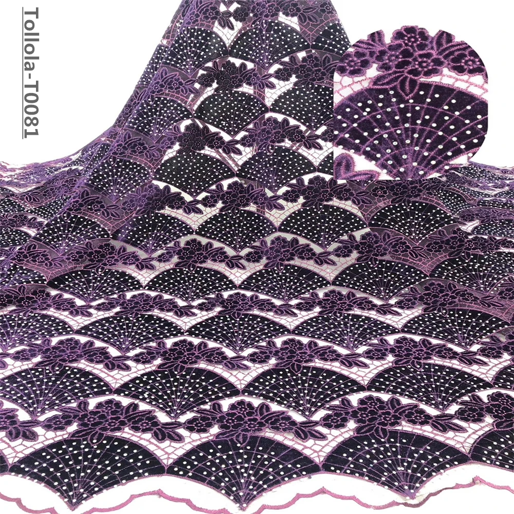 Африканская французская бархатная ткань с кружевом 2019 Высококачественная
