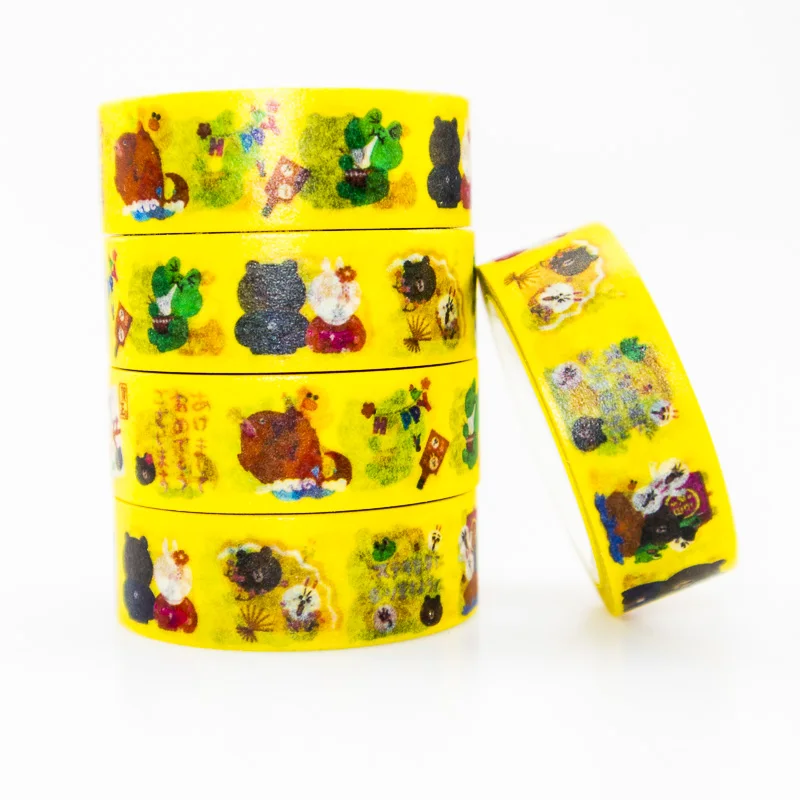 

China Wind Zoo Washi Tape DIY Office Stationery Masking Paper Tape Set Decorative Scrapbook Sticky Stickers 1PCS