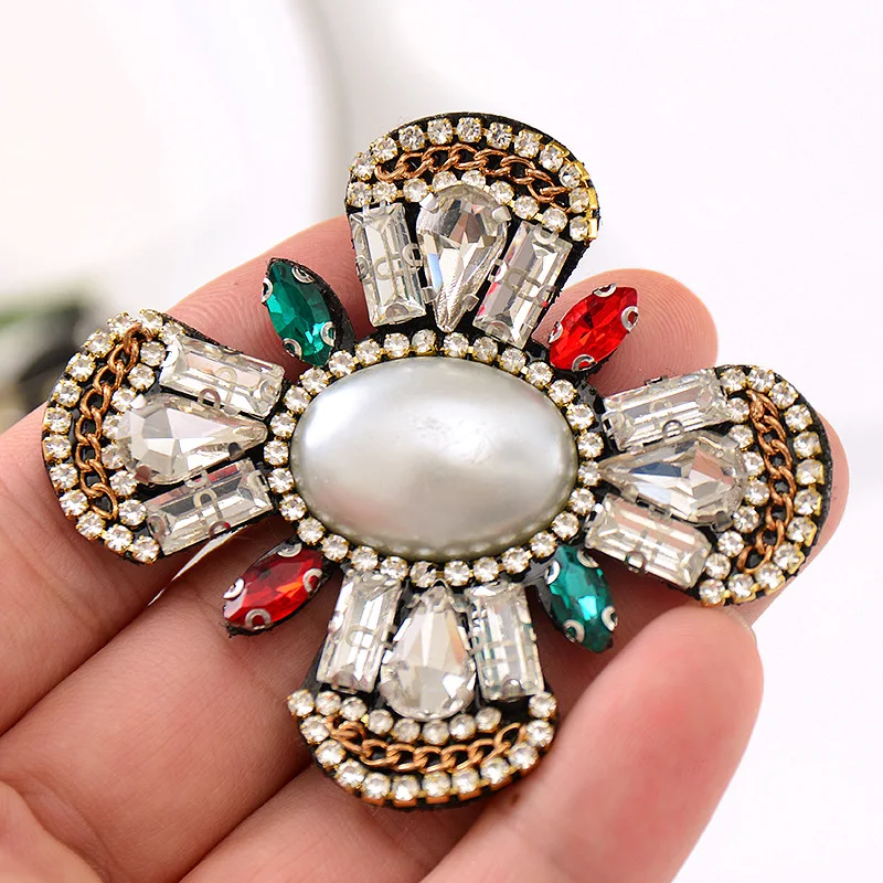 Модные 3d-аппликации Стразы с бусинами и кристаллами дизайнерские нашивки бантом