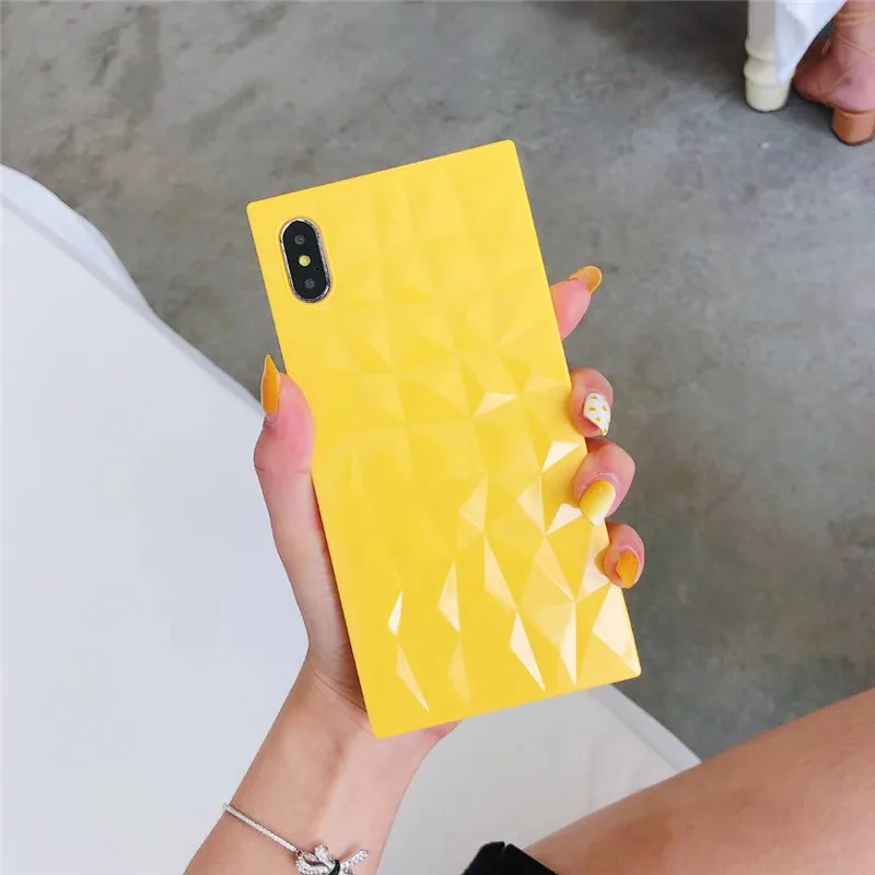 Глянцевые Мягкие силиконовые чехлы из ТПУ для Iphone 11 12 Pro Max Xs 6 6S 7 8 Plus X XR квадратный