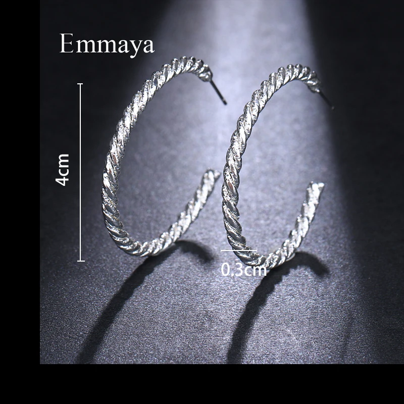 Emmaya Новая мода простота открытия посеребренные серьги для женщин круг круглые