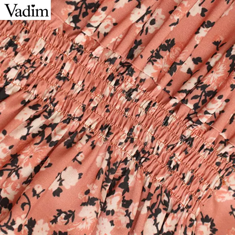 Женское элегантное платье vadim с цветочным принтом мини рукавом три четверти