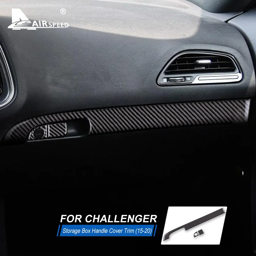 

AIRSPEED Carbon Fiber for Dodge Challenger 2015 2016 2017 2018 2019 2020 Accessories Interior Trim Car Storage Box Handle Cover