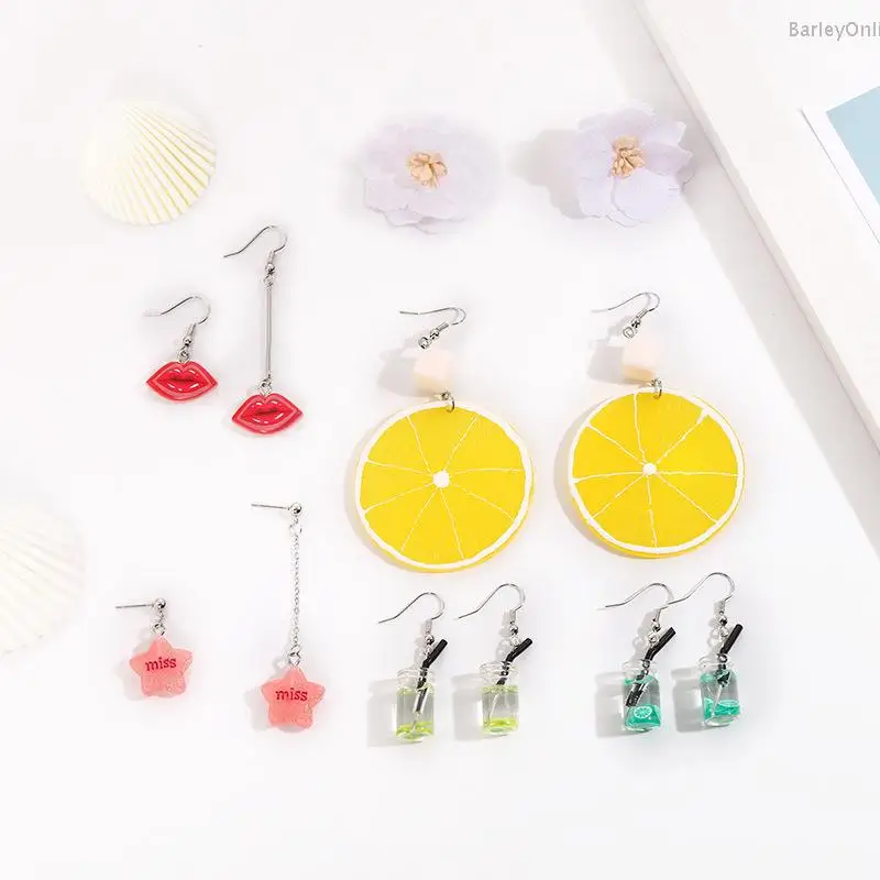 Серьги с фруктами супер фея темперамент женские летние преувеличенные свежие
