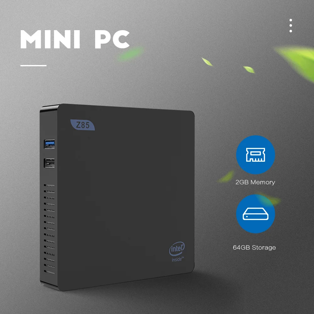 Z85 Мини ПК Windows 10 Intel Atom X5 Z8350 четырехъядерный 2G/4G 64G 1000M двойной WiFi Смарт ТВ