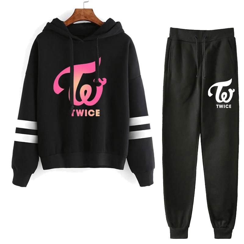 

Twice Men's Sets Brand Sportswear Tracksuits 2 Piece Sets Men's Clothes Hoodies+Pants Sets Male Female Streetswear Coat Jackets