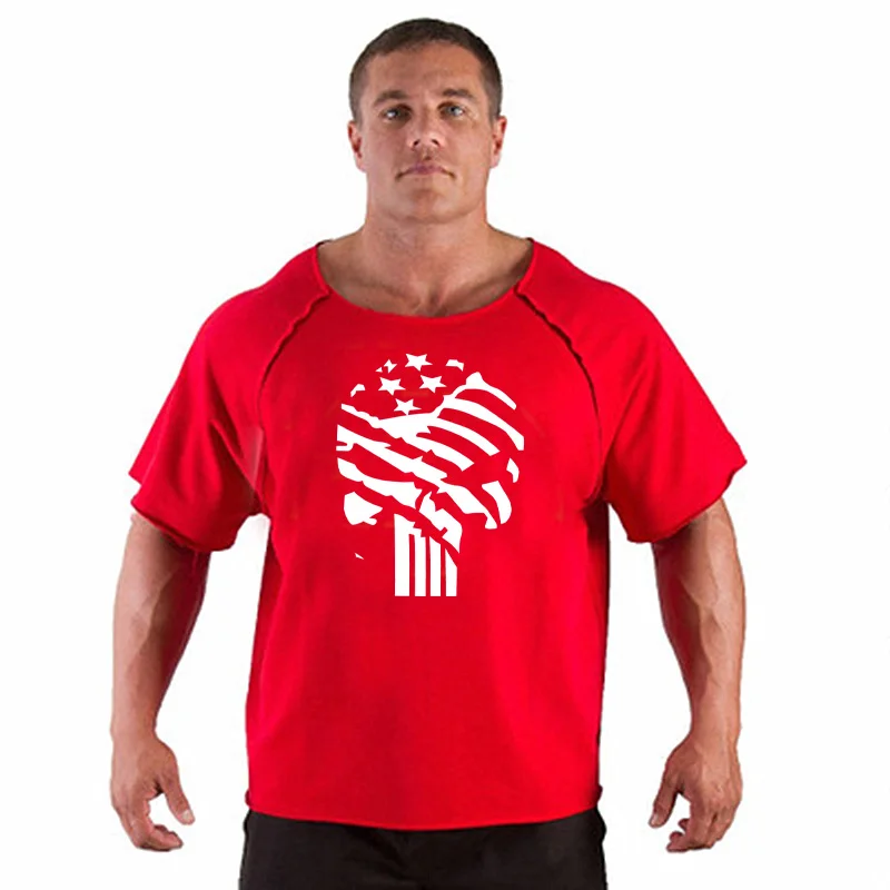 

2021 New Gym Tshirt Male Fashion Sport T Shirt Men Gym Muscle T-shirt Men's Popular Short Sleeve Streetwear Top Tees Hot Product