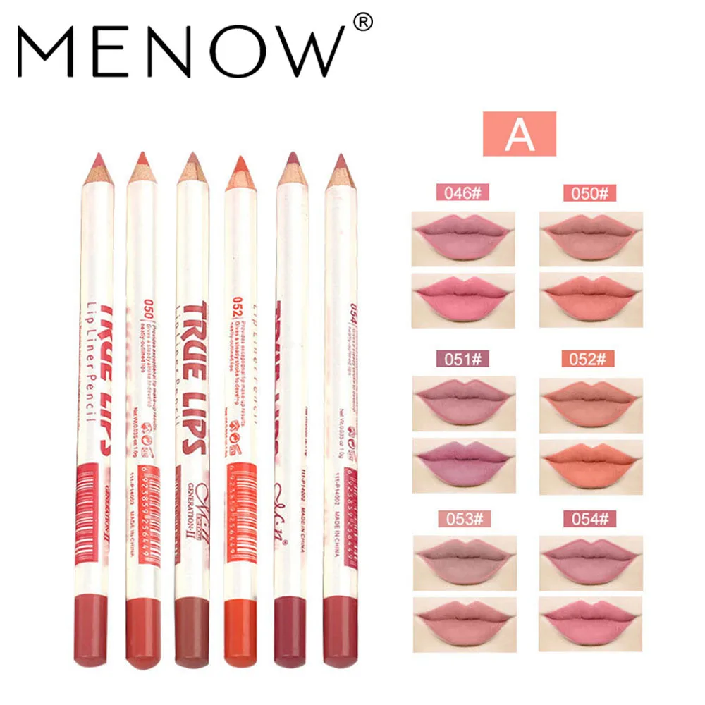 Menow макияж P14002 Lipliner 6 цветов водостойкая помада ручка разрывной нож точилка