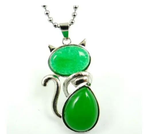 Натуральный камень кварц авантюрин подвеска с бусинами из кристаллов Милый Кот