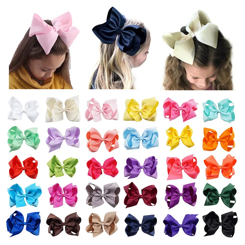 

61 шт./лот 6 дюймов однотонная корсажная лента, заколка для волос для девочек, детская заколка для волос с бантом, модные аксессуары для волос, ...