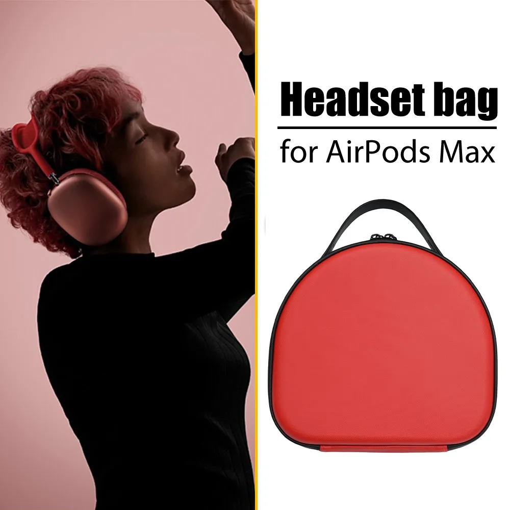 

Чехол для наушников с магнитным кабелем, защитный чехол для AirPods Max, красный, черный