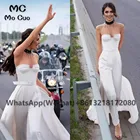 2021, наряд, комбинезон, свадебные платья со съемным шлейфом и брюками, женское милое платье с бантом, свадебные платья