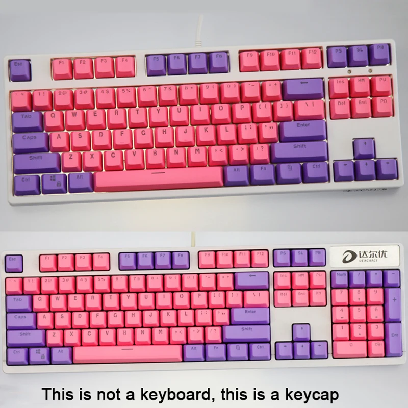 104/87 Key PBT Miami Double Color Backlight Mechanical Keyboard Keycap Universal Column For Ikbc Cherry MX Mechanical Keyboard
