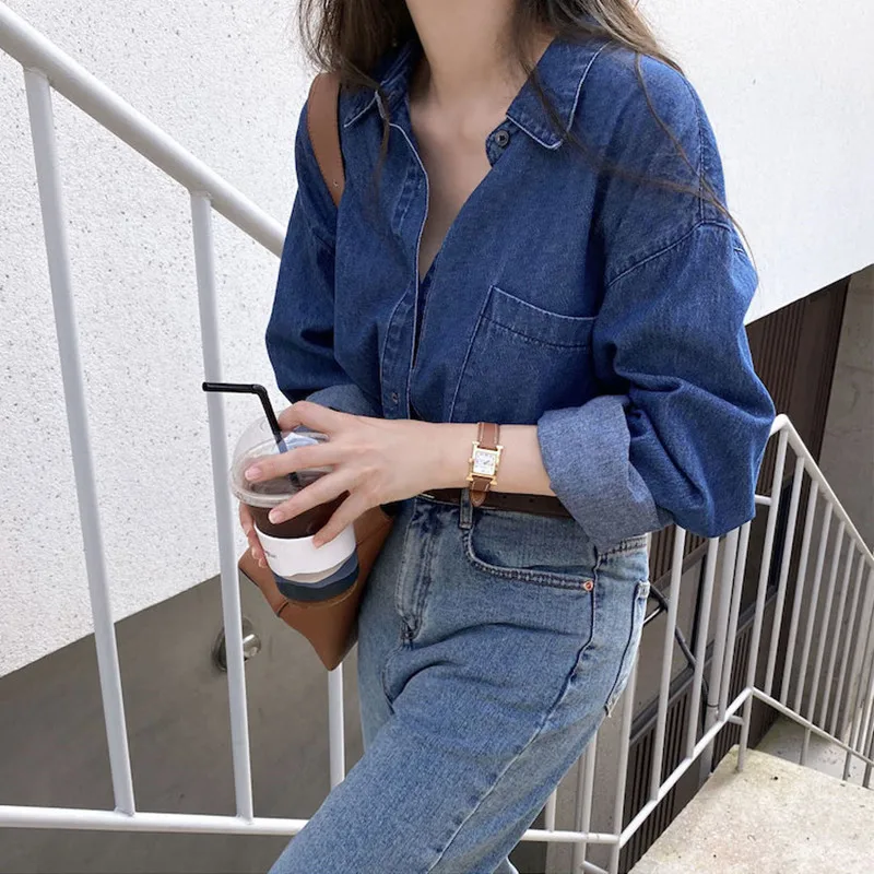 Женская джинсовая куртка Alien Kitty винтажная однобортная однотонная универсальная