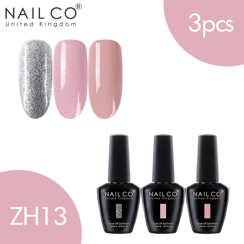 ZH13 NAILCO 3 шт. набор гель-лака UV Vernis Полупостоянный Праймер УФ-гель для ногтей Краска Декоративный Лак для ногтей Гибридный отмачиваемый Гель-лак - Цвет: ZH13
