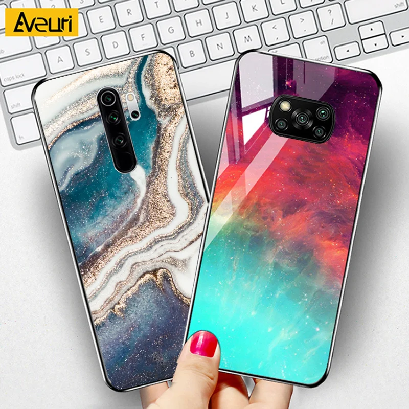 tempered glass phone case for xiaomi mi poco x3 pro nfc f3 mi note 10 pro 9 10t lite 5g redmi note 9s 7 8 9 pro 8t 9t cover case free global shipping