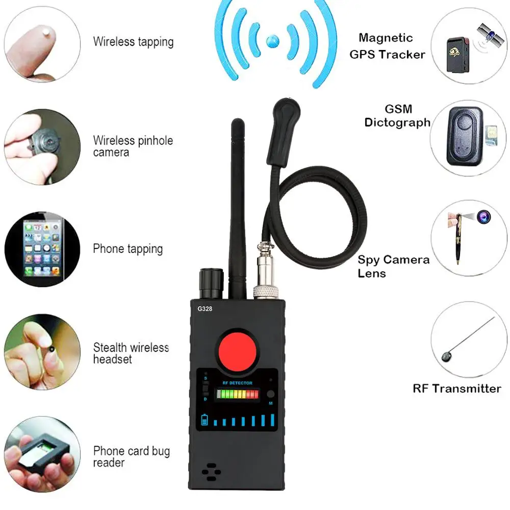 Anti-spy Wireless RF Signal Detector GPS Camera Signal Finder Bug Device for Detecting Hidden- Camera GSM Tracker Free Shipping