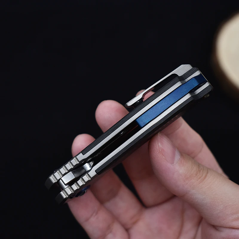 Мини-нож M390 с высокой твердостью лезвие из титанового сплава ручка углеродного