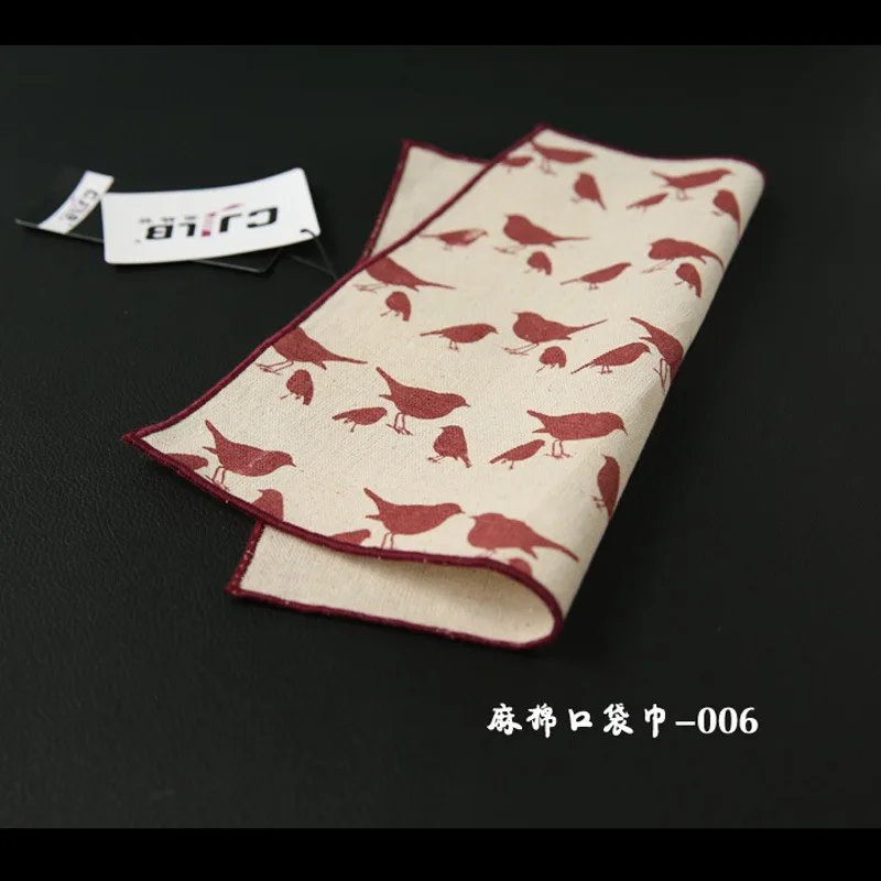 

Sitonjwly Casual Cotton Handkerchiefs Woven Pocket Square Mens Linen Pockets Handkerchief Animals Chest Towels Custom Logo