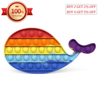 2021 rainbow whale pop bubbles fidget toys for kids anti stress relief toy children adults sensory autism adhd depression