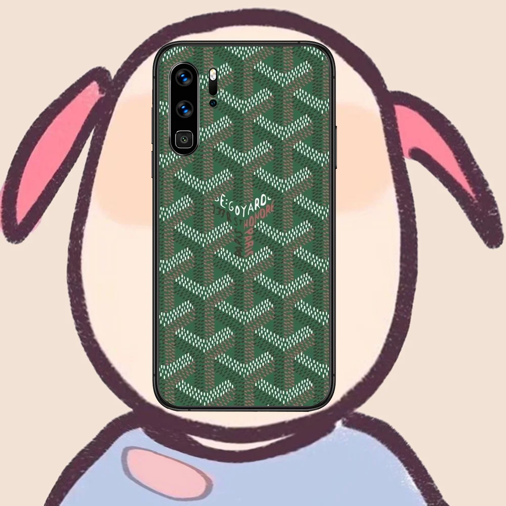 

French luxury brand Phone Case For Huawei P Mate 10 20 30 40 Lite Pro smart Z 2019 nova 5t black Etui Silicone Prime Fashion