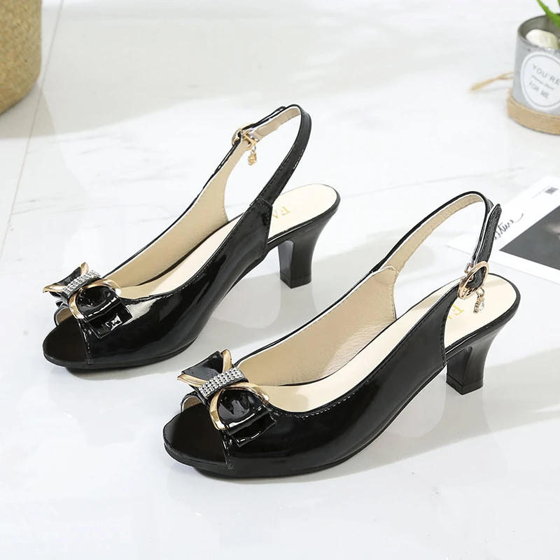 

Сандалии женские с круглым носком, босоножки на резиновой подошве, удобная обувь на высоком каблуке, модные однотонные, лето 2021