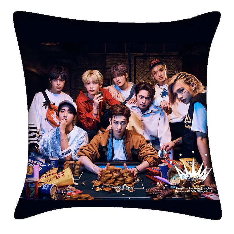 Детская двухсторонняя подушка для автомобиля STRAYKIDS Bang Chan Min Ho Chang Bin Hyun Jin Ji Sung