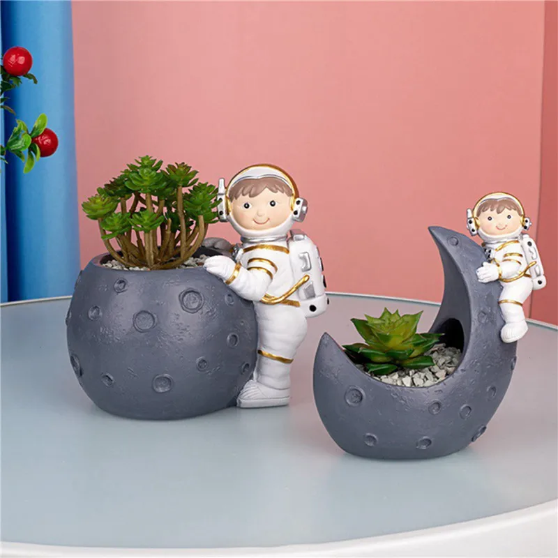 

Faroot 2021 Home Ornament Astronaut Resin Vase Flowerpot Decorative Artware Desktop Decor for Living Room Office